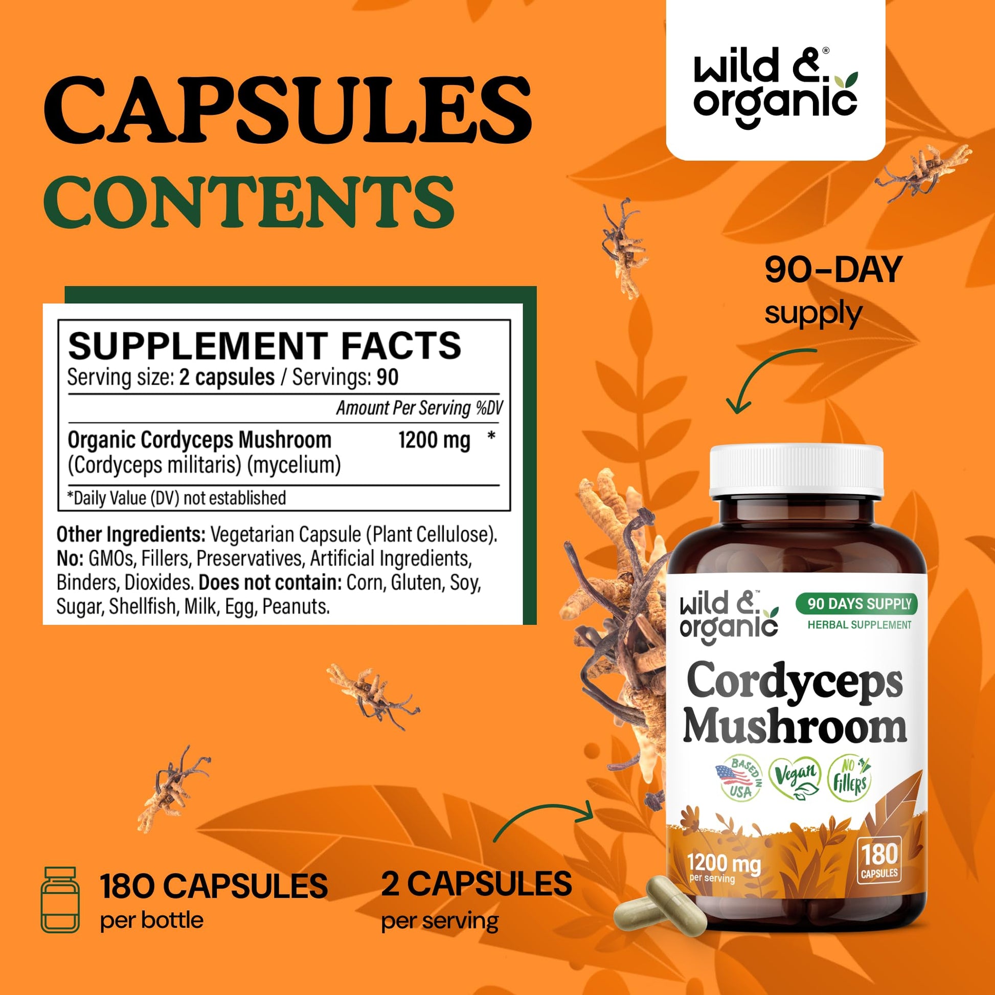 Wild & Organic Cordyceps Mushroom Tincture - Energy & Immune Support - Cordyceps Sinensis Extract Supplement - Liquid Mushroom Drops - Add to Tea & Mix with Powder - Sugar & Alcohol-Free - 4 fl oz - PrimeBioHealth - canada supplements