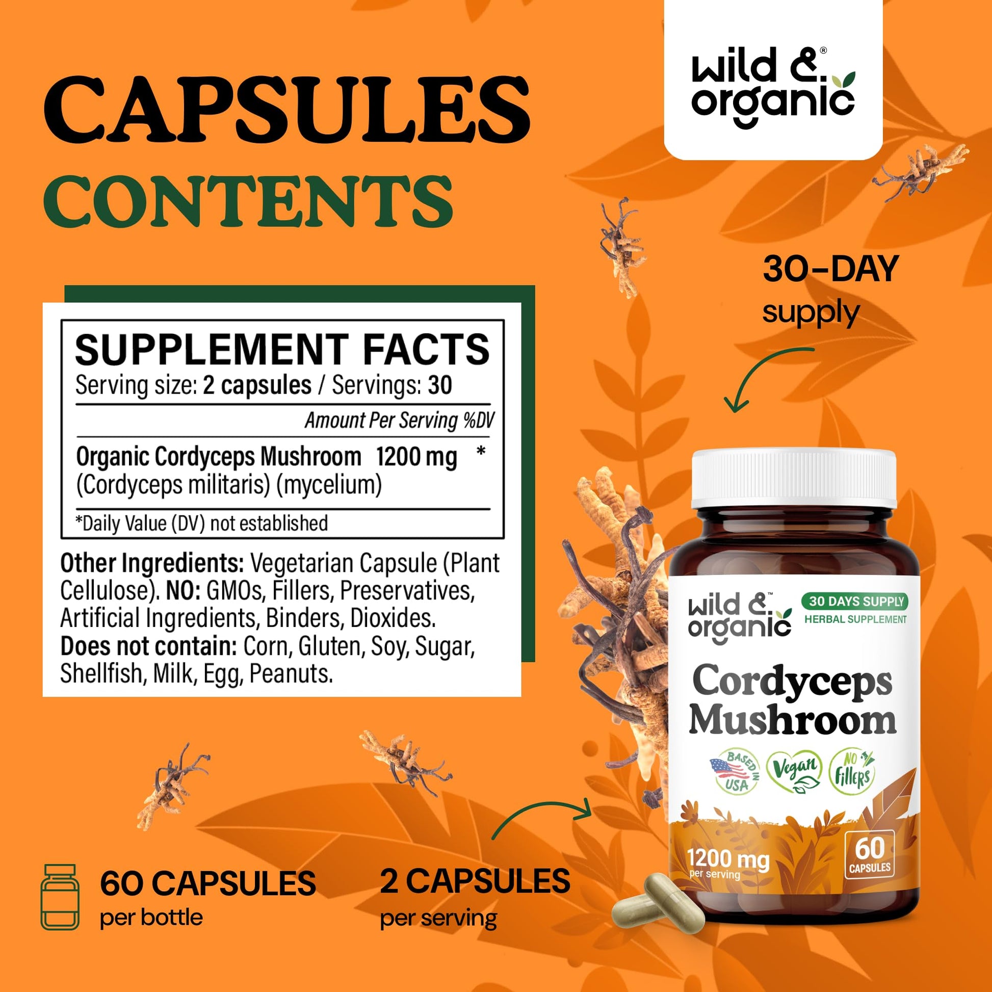 Wild & Organic Cordyceps Mushroom Tincture - Energy & Immune Support - Cordyceps Sinensis Extract Supplement - Liquid Mushroom Drops - Add to Tea & Mix with Powder - Sugar & Alcohol-Free - 4 fl oz - PrimeBioHealth - canada supplements