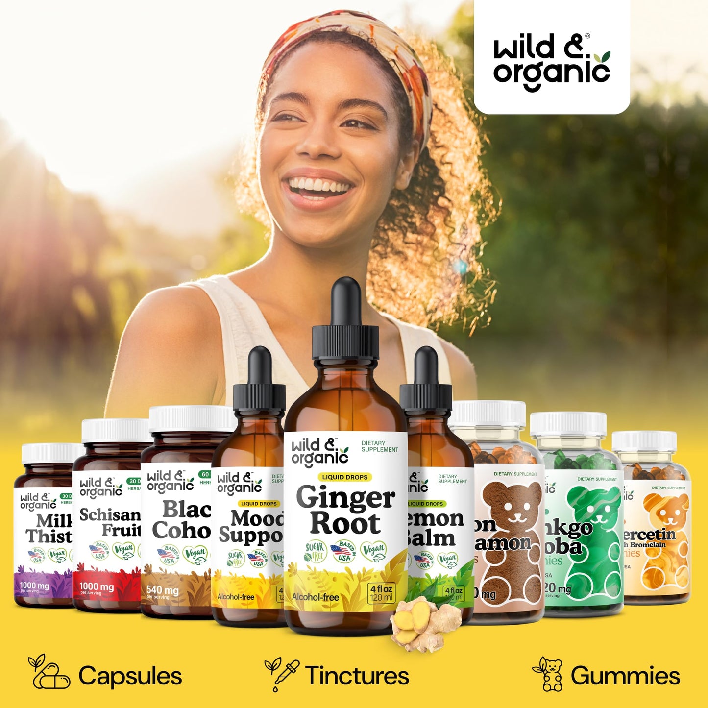 Wild & Organic Ginger Root Extract Drops - Immune & Digestive Support - Liquid Ginger Supplements - Easy to Add to Tea - Vegan, Sugar & Alcohol-Free Tincture - 4 fl oz - PrimeBioHealth - canada supplements