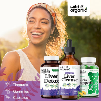 Wild & Organic Liver Cleanse Detox Tincture - Milk Thistle, Dandelion Root Herbal Complex - Liquid Liver Support Supplement - Vegan, Sugar & Alcohol-Free Milk Thistle Drops - 4 fl oz - PrimeBioHealth - canada supplements