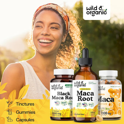 Wild & Organic Maca Root Liquid Drops for Men & Women - Peruvian Maca Tincture for Overall Support - Vegan, Sugar & Alcohol-Free Supplement - 4 fl oz - PrimeBioHealth - canada supplements