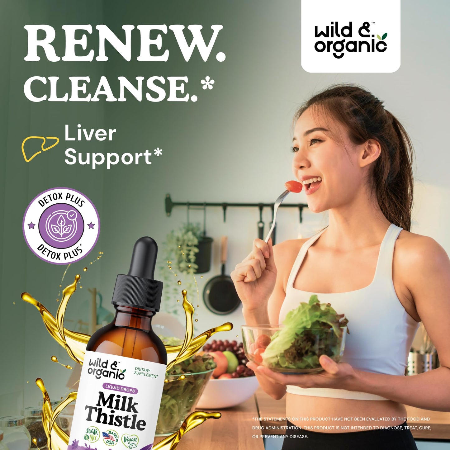 Wild & Organic Milk Thistle Liquid Drops - Liver Cleanse Detox - Silymarin Milk Thistle Supplement for Liver Support - Add to Tea - Silybum Marianum Seed Extract Tincture - Sugar & Alcohol-Free - 4 oz - PrimeBioHealth - canada supplements