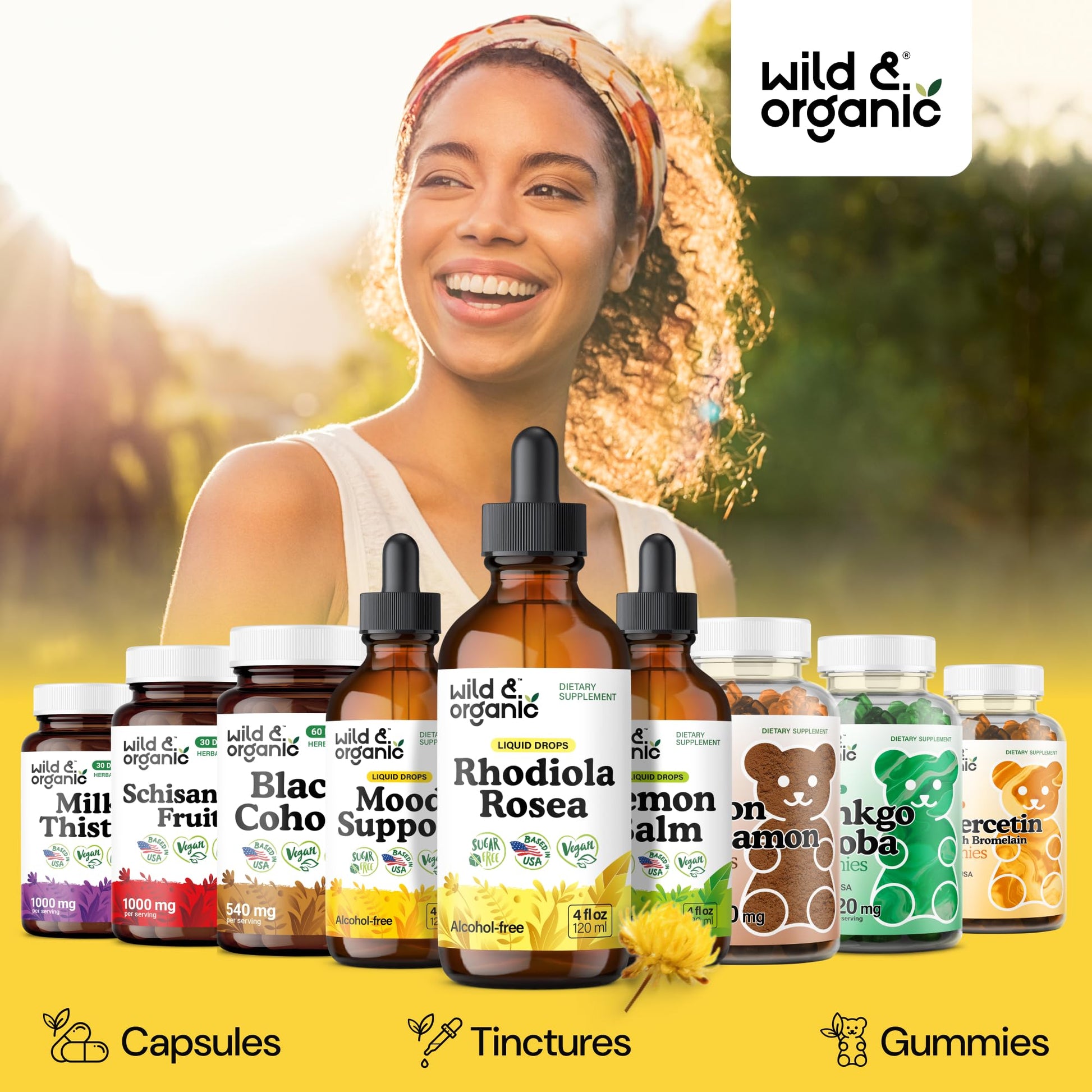 Wild & Organic Rhodiola Rosea Tincture - Rhodiola Rosea Supplement for Mood Support - Relaxing Root Extract Liquid Drops - Vegan, Sugar & Alcohol-Free - 4 fl oz - PrimeBioHealth - canada supplements