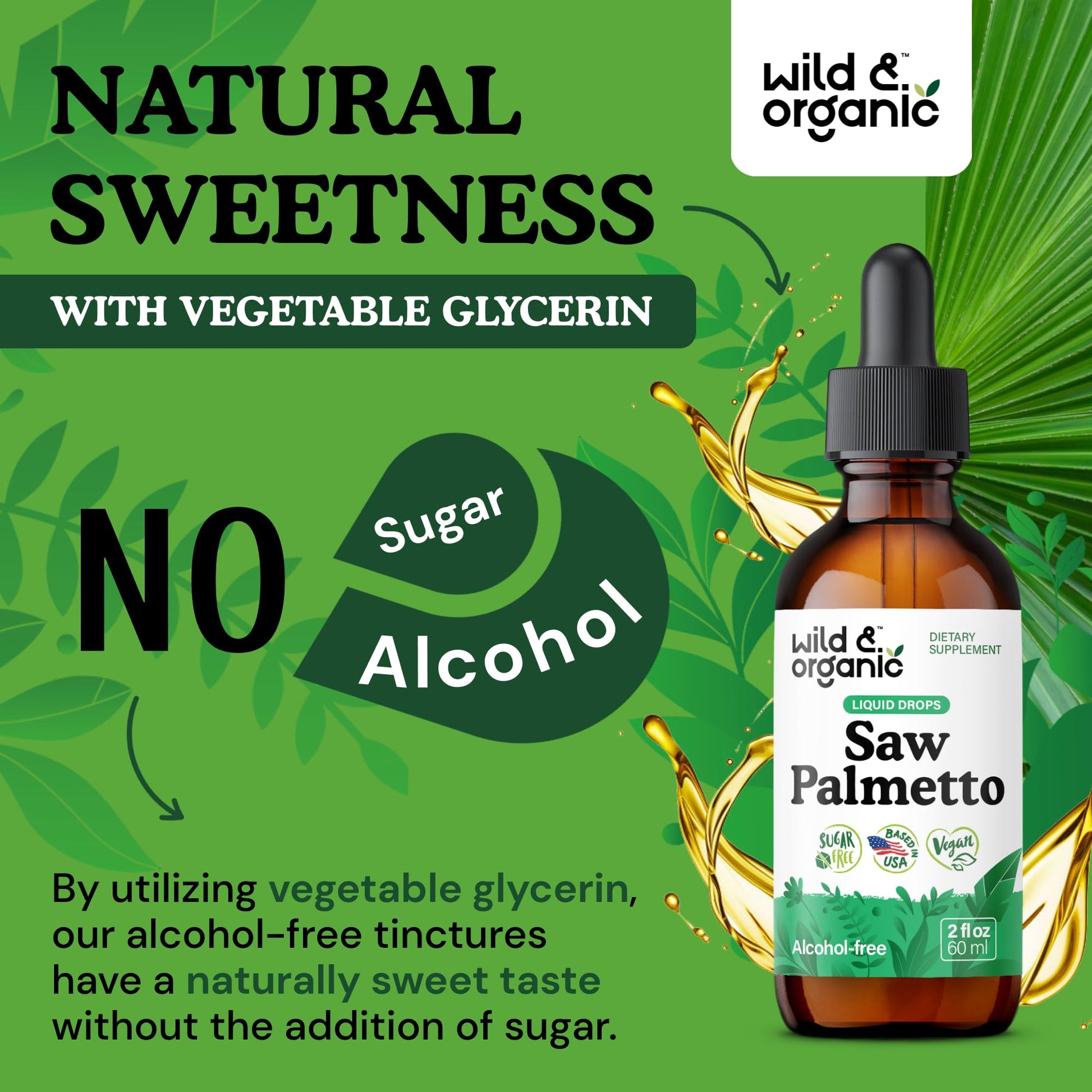 Wild & Organic Saw Palmetto for Men & Women - Urinary Tract & Hair Support - Saw Palmetto Extract Liquid Drops - Add to Tea - Serenoa Repens Berries Supplement - Vegan, Sugar & Alcohol-Free - 4 fl oz - PrimeBioHealth - canada supplements