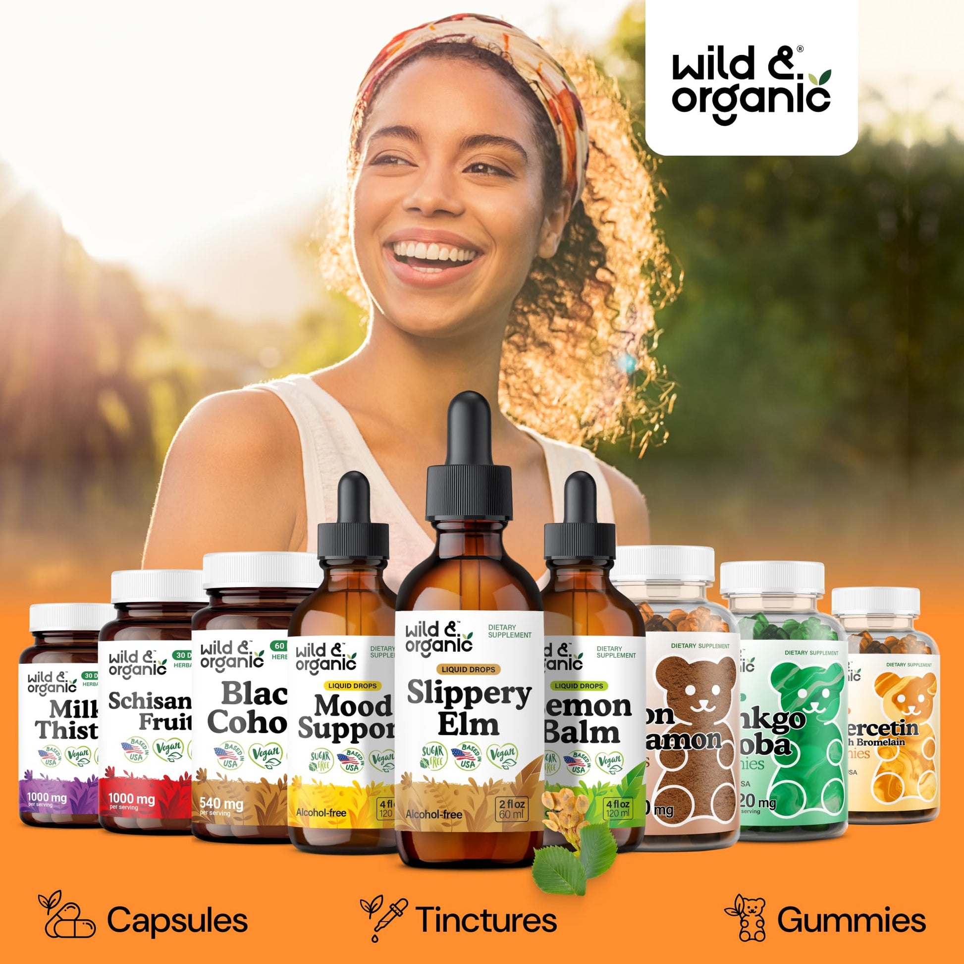 Wild & Organic Slippery Elm Liquid Drops - Lung, Digestive & Women's Support - Slippery Elm Bark Supplement - Add to Tea Tincture - Ulmus Rubra Herb - Vegan, Sugar & Alcohol-Free - 4 fl oz - PrimeBioHealth - canada supplements