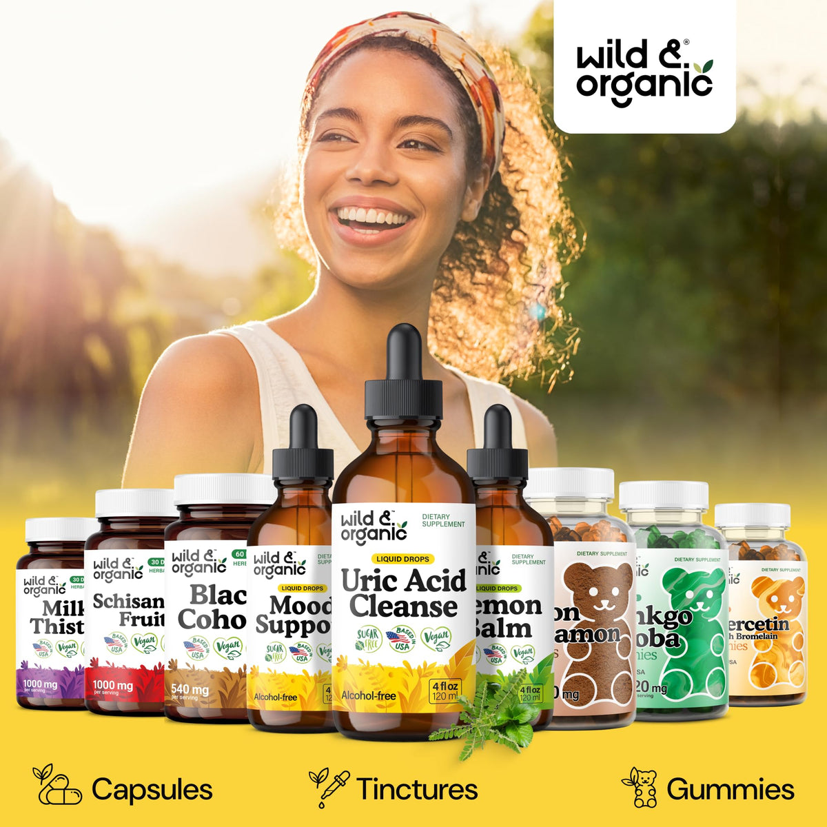 Wild & Organic Uric Acid Cleanse Liquid Drops - Tart Cherry, Turmeric, Celery, Chanca Piedra, Dandelion Root Extract Complex - Uric Acid Supplement - Vegan, Sugar & Alcohol-Free Tincture - 4 fl oz - PrimeBioHealth - canada supplements