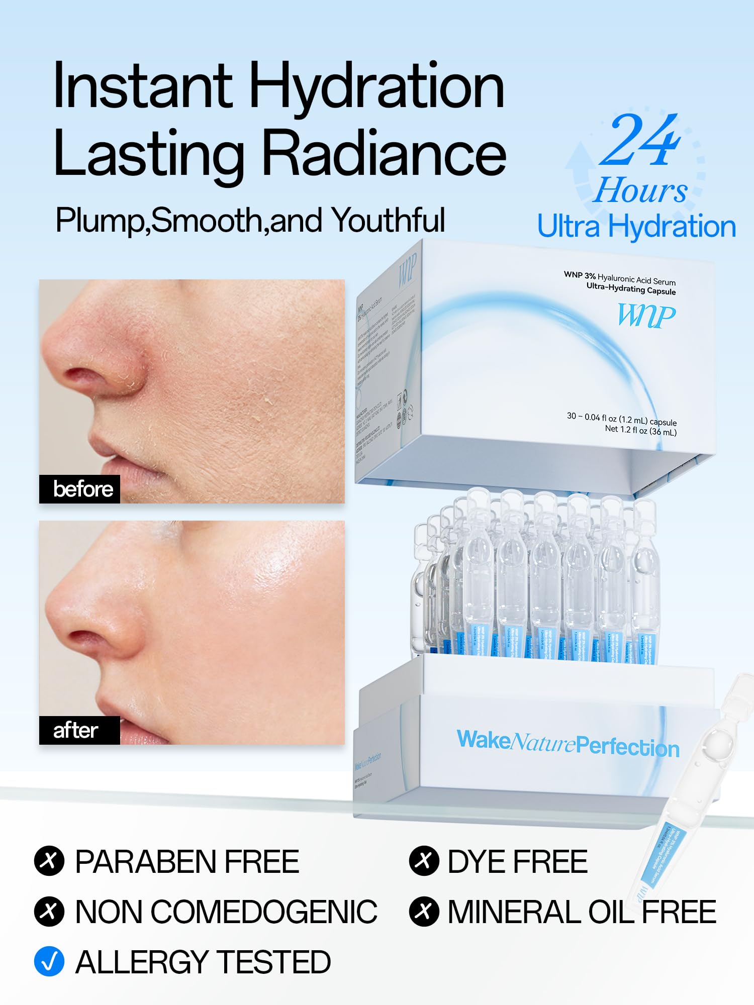 WNP Hyaluronic Acid Serum 3% for Face with 4D Multi-Layer Hydration | Ultra Hydrating Anti-Aging Serum | Moisturizer for Dry & Sensitive Skin - PrimeBioHealth - canada supplements