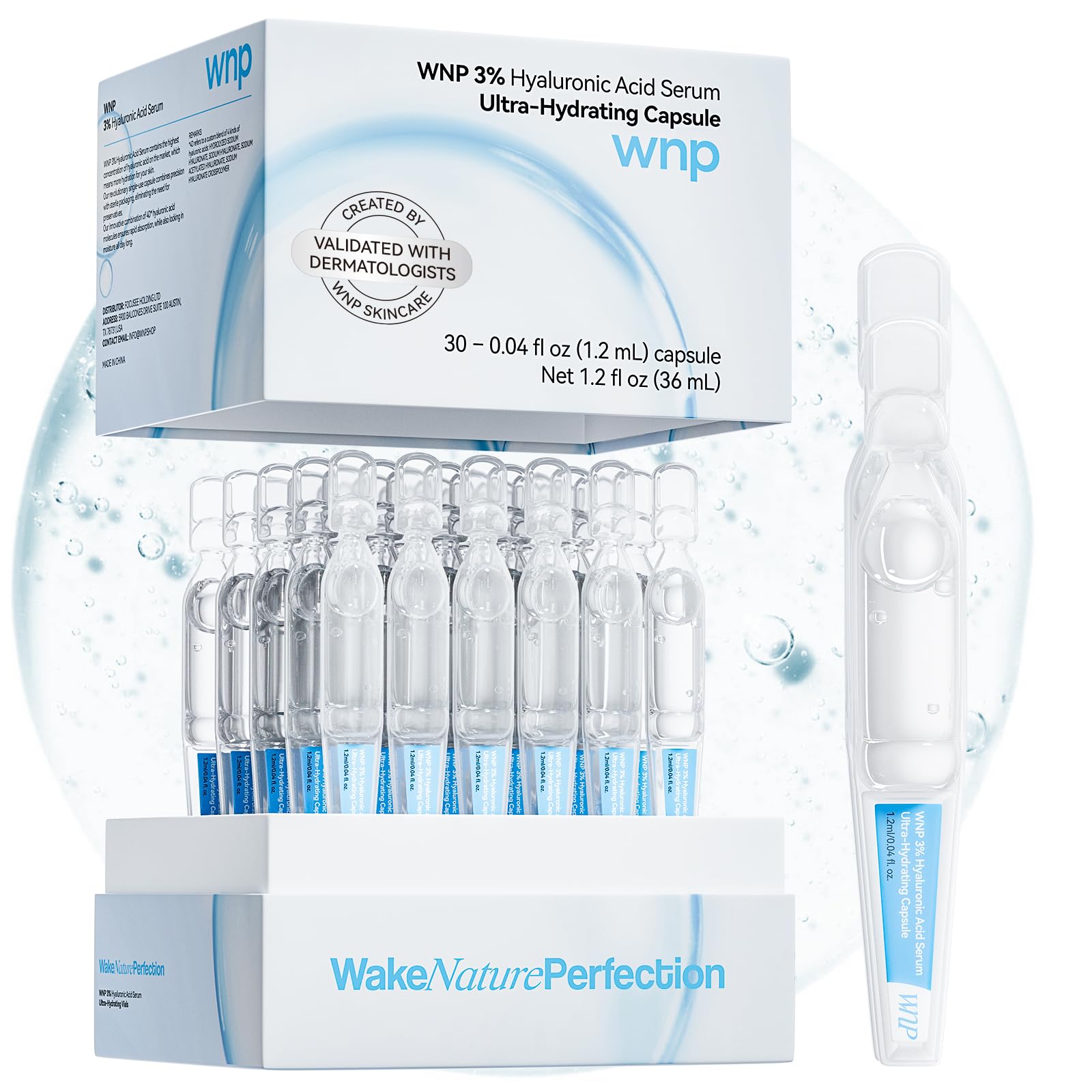 WNP Hyaluronic Acid Serum 3% for Face with 4D Multi-Layer Hydration | Ultra Hydrating Anti-Aging Serum | Moisturizer for Dry & Sensitive Skin - PrimeBioHealth - canada supplements