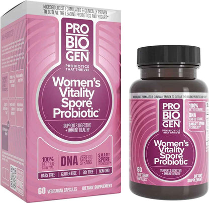Women’s Daily Probiotic Supplement – Vitality Probiotic with Smart Spore Technology, Lactobacillus Cultures, Gut & Vaginal Health Support, Gluten-Free, Non-GMO - 60 Capsules