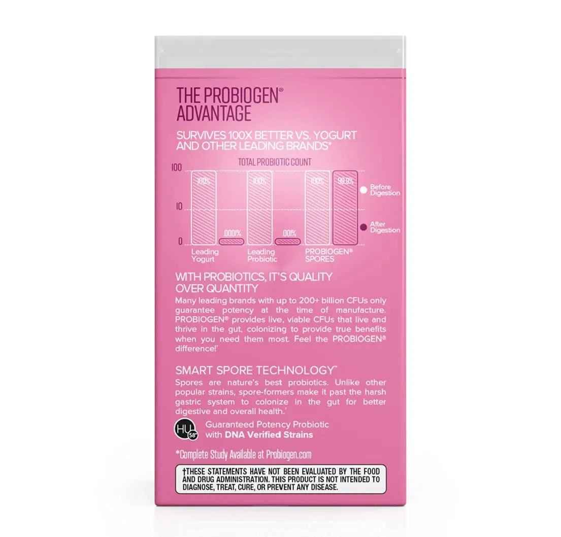 Women’s Daily Probiotic Supplement – Vitality Probiotic with Smart Spore Technology, Lactobacillus Cultures, Gut & Vaginal Health Support, Gluten-Free, Non-GMO - 60 Capsules