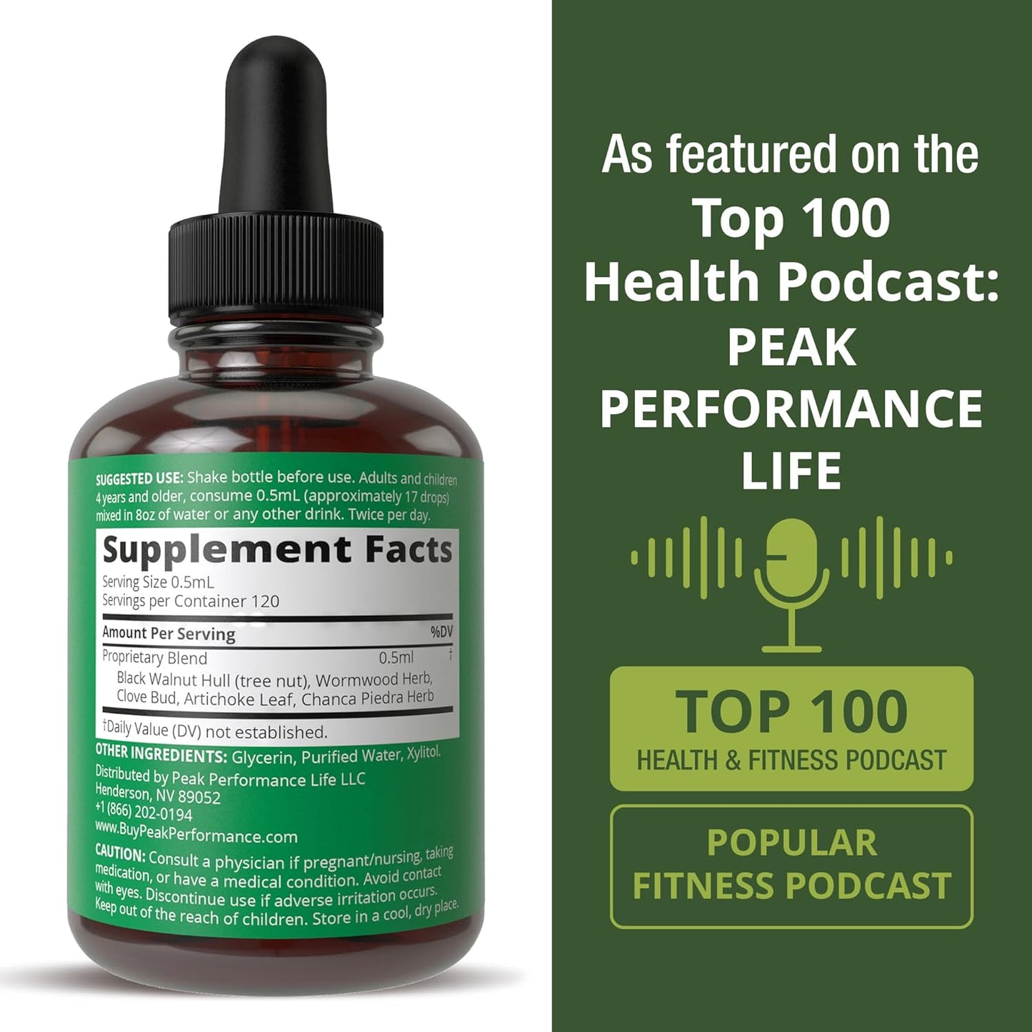 Wormwood Black Walnut Clove Cleanse for Humans. Elimination Detox + Intestinal Support Liquid Tincture Supplement for Adults and Kids. with Artichoke and Chanca Piedra for Additional Benefits - PrimeBioHealth - canada supplements