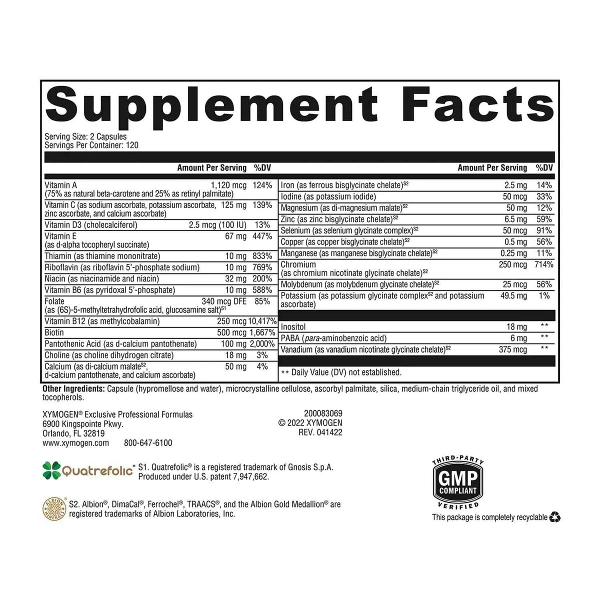 XYMOGEN ActivNutrients with Iron and Copper - Multivitamin Multimineral for Wellness, Immune, Energy and Mood Support