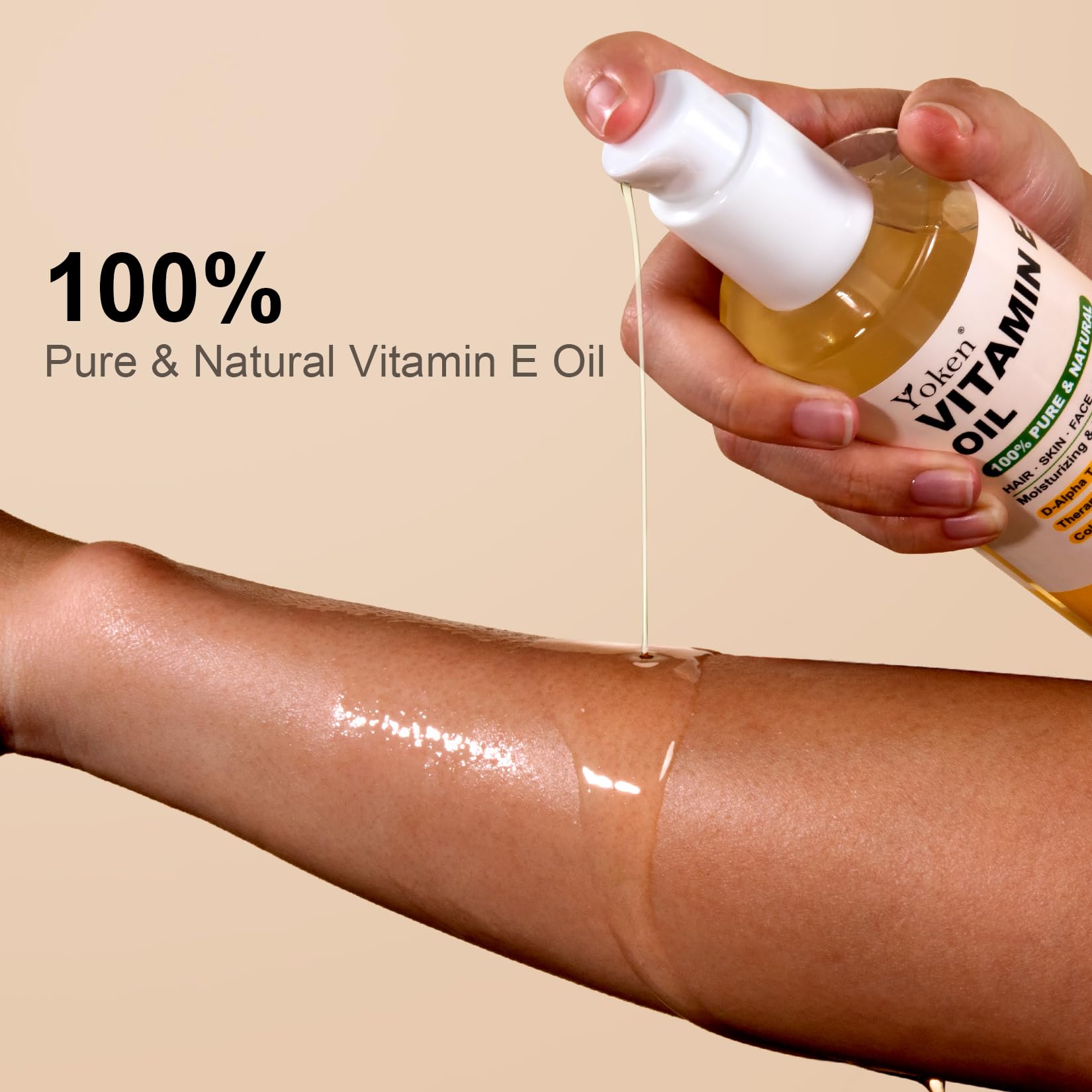 Yoken Vitamin E Oil 8 Oz Vitamin E oil for Skin Vitamine oils for Face Perfect Bath and Body Oil Cold Pressed Hexane - PrimeBioHealth - canada supplements