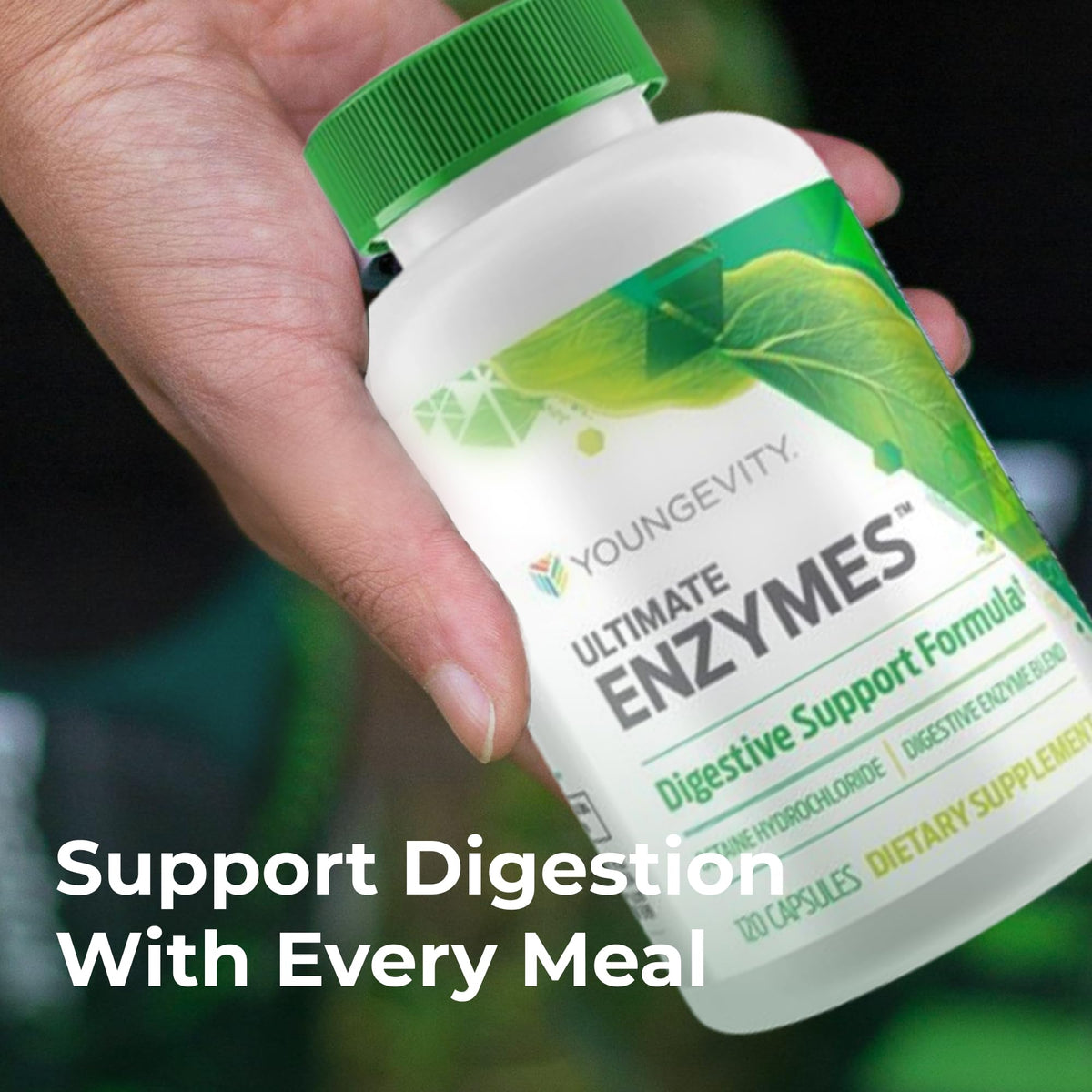 Youngevity Ultimate Enzymes® - Multi Enzymes for Digestion, Gas & Bloating Relief - Betaine HCl, Ox Bile, Pancreatine 10X, Papain 6M, Pepsin 1:3000 (120 Capsules) - PrimeBioHealth - canada supplements