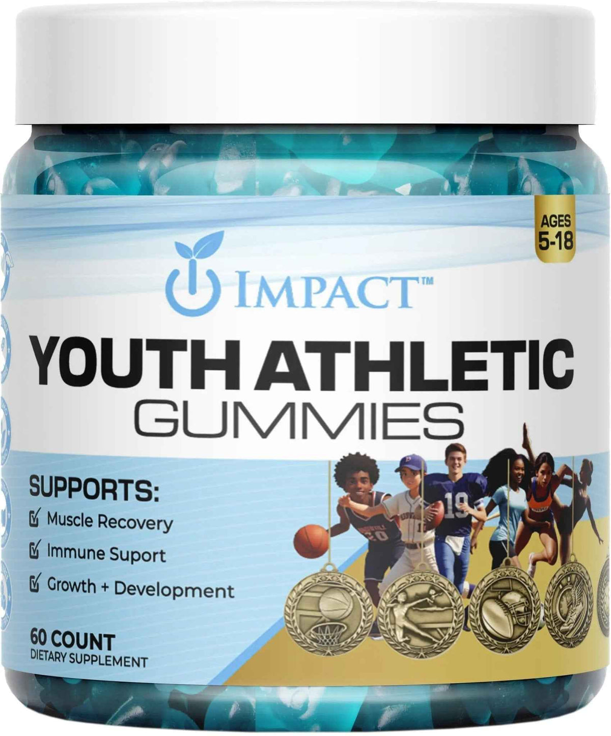 Youth Athletic Gummies – Kids Multivitamin Gummies with Essential Nutrients, Immune & Energy Support, Vegan & Gelatin-Free