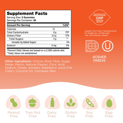 Zahler Chapter One Fiber Gummies - Soluble Fiber for Digestive Health Support - Flavored Gummies for Kids - Natural Chicory Root - Kosher, Dairy-Free, - PrimeBioHealth - canada supplements