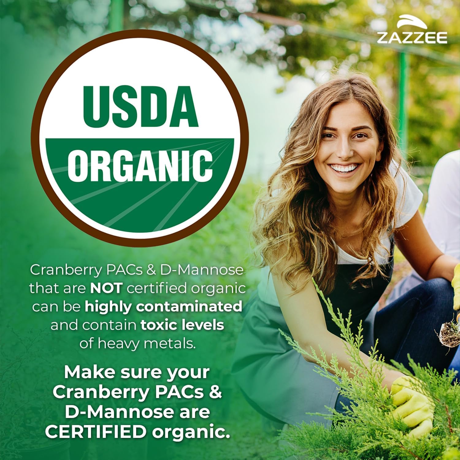Zazzee USDA Organic Cranberry PACs & D-Mannose, 36 mg PACs per Serving, 1000 mg D-Mannose per Serving, 120 Vegan Capsules, 2 Month Supply, Urinary Tract & Bladder Support, Non-GMO, Made in the USA - PrimeBioHealth - canada supplements