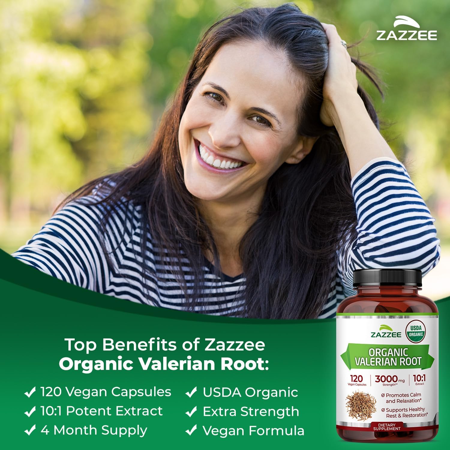 Zazzee USDA Organic Valerian Root 10:1 Extract, 120 Vegan Capsules, 4 Month Supply, Valeriana Officinalis, Relaxation, Calm & Mood Support, All-Natural, Non-GMO, Made in the USA - PrimeBioHealth - canada supplements