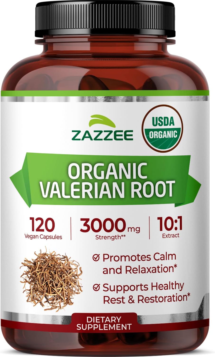 Zazzee USDA Organic Valerian Root 10:1 Extract, 120 Vegan Capsules, 4 Month Supply, Valeriana Officinalis, Relaxation, Calm & Mood Support, All-Natural, Non-GMO, Made in the USA - PrimeBioHealth - canada supplements