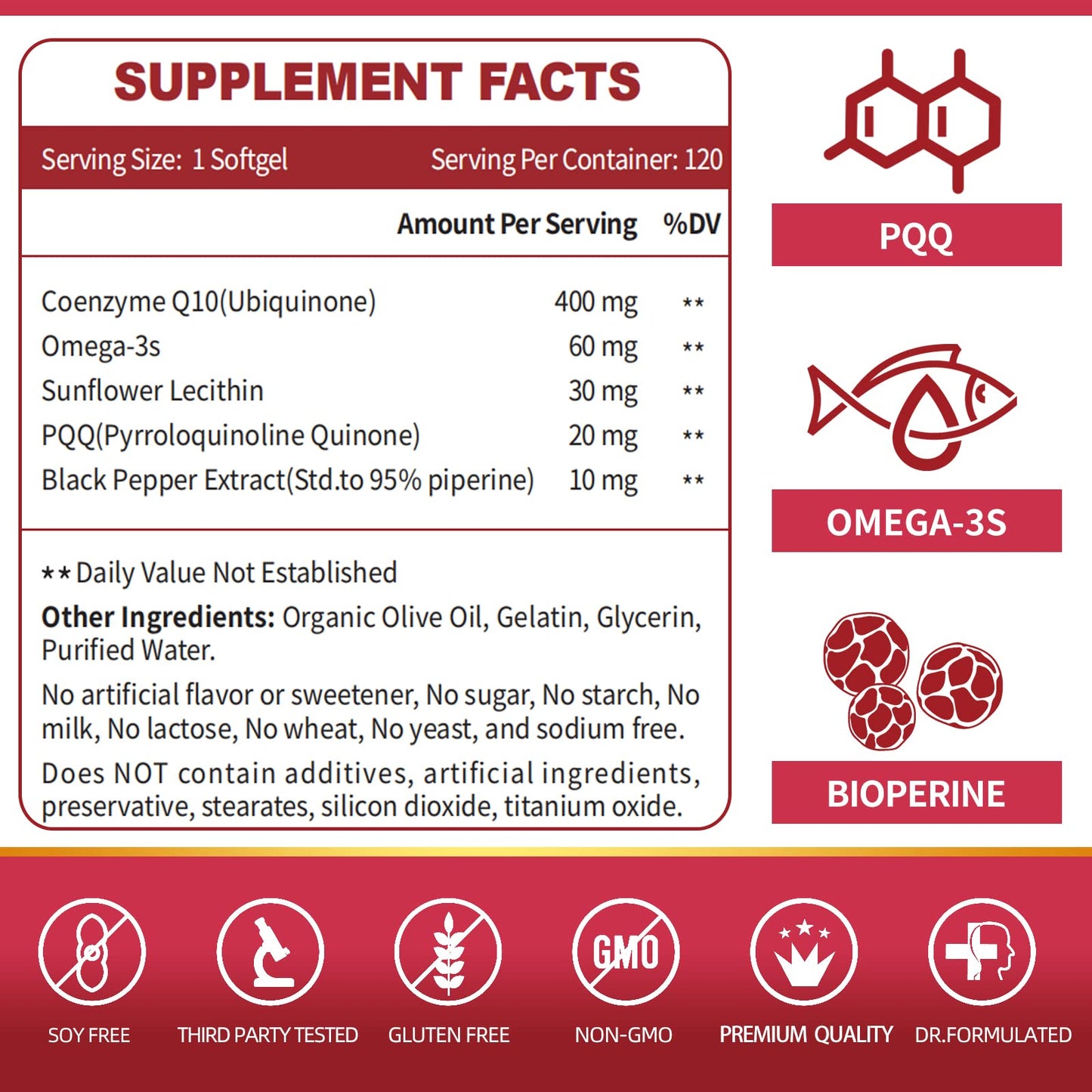 ZEBORA CoQ10-400mg-Softgels with PQQ, BioPerine & Omega-3, Coenzyme Q10(Ubiquinone) Supplement for High-Absorption, Powerful-Antioxidant - PrimeBioHealth - canada supplements