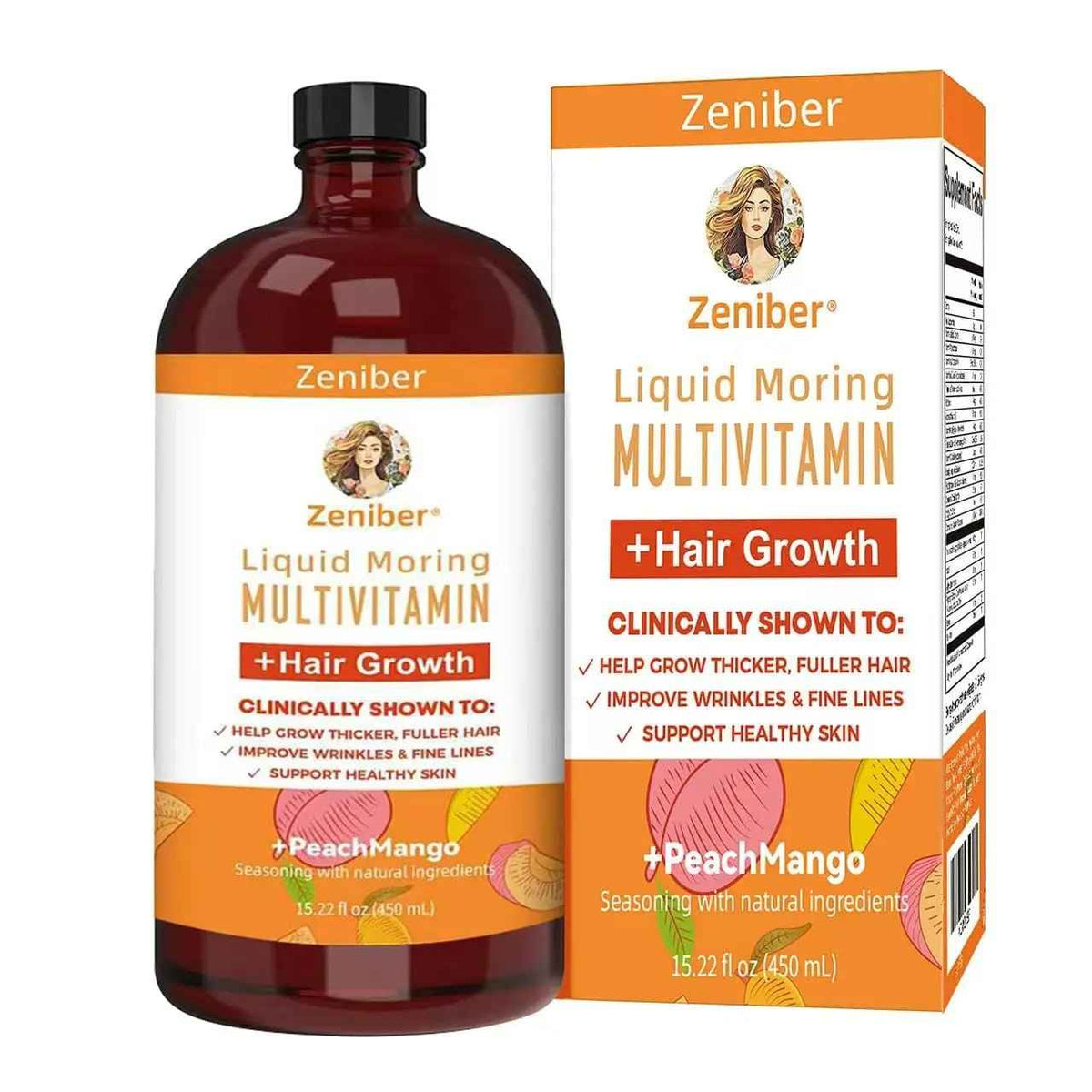 Zeniber MaayRuth Multivitamins Hair Growth| Liquid Multivitamin for Hair Growth | Biotin 10000mcg | Hair & Skin Support Supplement |